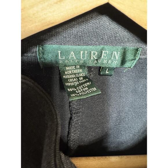 Lauren Ralph Lauren Women's LG Gray Cotton/Poly Knit Jacket Snap Front Pockets - Picture 2 of 7
